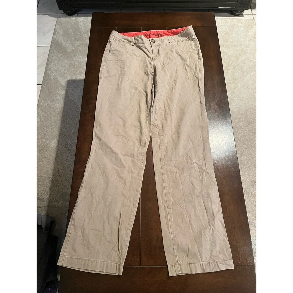 Dockers Womens Casual Regular Flat Front Straight Tan Dress Pants Size 6M